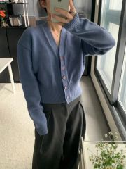 M*o様 L'AUBE BLANC 長袖 ニット カーディガン ライトブルー - メルカリ