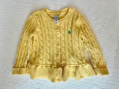ラルフローレン キッズ ケーブルニット カーディガン 24M イエロー