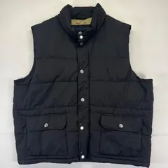 古着 オールドネイビー OLD NAVY ベスト フルジップ スナップボタン 中綿 大きいサイズ 2XL  ブラック系 無地 メンズのサムネイル