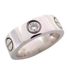 新品仕上げ済 Cartier カルティエ 46 ラブ ハーフ ダイヤ ダイヤモンド リング 750 WG 6号 ホワイトゴールド 3P 指輪 ジュエリー 4947のサムネイル