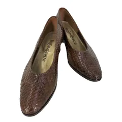 イヴサンローラン Yves Saint Laurent レザー 編み込み メッシュ パンプス レディース  36 1/2