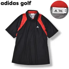 アディダス ゴルフ adidas golf 半袖 ハーフジップ ウィンド ジャケット スニードジャック パフォーマンス ロゴ スリーストライプス プリント O ブラック x レッド メンズ