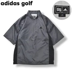 【定番】 アディダス ゴルフ adidas golf 半袖 ハーフジップ ウィンド ジャケット スニードジャック ラグランスリーブ 総裏地 L グレー スポーツ カジュアル メンズ