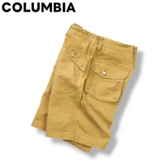 【美品】 コロンビア COLUMBIA フロントポケット ダック コットン カーゴ ショーツ ショート パンツ ジップアップ 30 キャメル メンズ