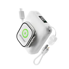 【2026新登場】12000mAh大容量 携帯充電器 小型 薄型 軽量 アップルウォッチ USB-C&iPhone用 ケーブル内蔵 各種機器対応 apple watch全シリーズ/iPhone/Android/ipad 最大3台同時充電 出張 12e7b078