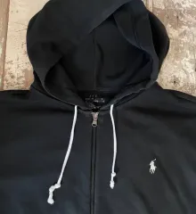 ヴィンテージ ポロラルフローレン ジップアップフーディー black XL