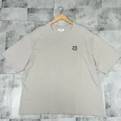 【美品】MAISON KITSUNE メゾンキツネ ボールド フォックス ヘッドパッチ コンフォートTシャツ オーバーサイズ L BOLD FOX HEAD PATCH OVERSIZE Tシャツ 刺繍