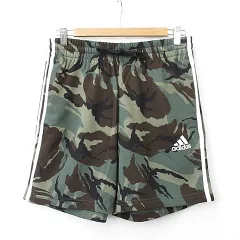 アディダス adidas パンツ ショートパンツ 総柄 カモフラ柄 迷彩柄 スウェット 緑 茶 白 グリーン ブラウン ホワイト M
