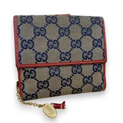 GUCCI チャーム付き GGキャンバス 折り財布 ウォレット
