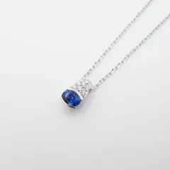 ミキモト サファイア ダイヤモンド ペンダント ネックレス 0.56ct 0.11ct K18WG Sランクのサムネイル