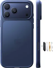 【3倍米軍進化・マット質感】 TORRAS iPhone 17 Pro Max 用 ケース 耐衝撃 半透明 マット仕上げ 滑り止め 黄ばみ防止 米軍MIL規格 指紋防止 カメラコントロール保護 ストラップホール付き DIY交換用ボタン付属 magsafe非対応