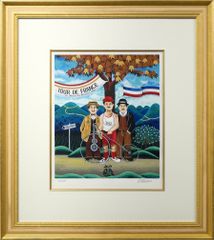 美品 クリフトン・カーフ「GION-KYOTO 一力亭」木版画 サイン入 '73