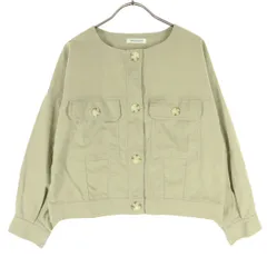 美品 NATURAL COUTURE ナチュラルクチュール 長袖 ノーカラージャケット F ベージュ系 レディース 古着のサムネイル