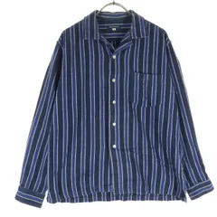 URBAN RESEARCH アーバンリサーチ ストライプ柄 長袖 コットンシャツ 38 ブルー メンズ 古着