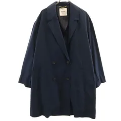 JOURNAL STANDARD L'ESSAGE ジャーナルスタンダード レサージュ ダブルブレスト チェスターコート ネイビー レディース 古着のサムネイル