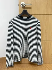 アミ ハート ロゴ ストライプ 長袖 Tシャツのサムネイル