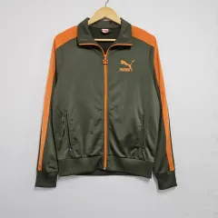 95 必須アイテム プーマ カーキ オレンジ ヴィンテージ ジャージ トラックジャージのサムネイル