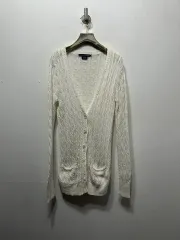 ラルフローレン 白 ニット カーディガン S