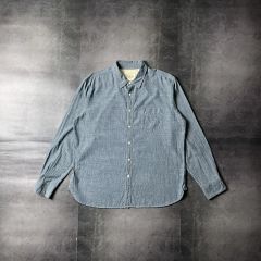 A18667 美品 マッキントッシュロンドン ヘリンボーンネルシャツ 紺系 L