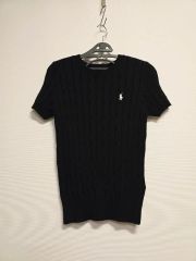 Polo Ralph Lauren ケーブルニット 半袖 M 黒 - メルカリ