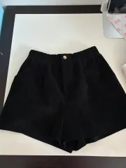 黒 コーデュロイ ハーフパンツ
