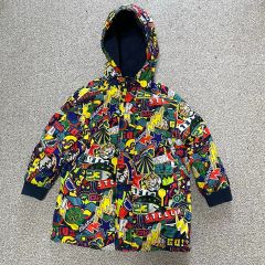 新品 ステラマッカートニー キッズ 目柄プリント ダウンジャケット 2Y 