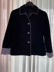 春ジャケット オススメ) LANVIN ランバン スポーツ ネイビー コットンジャケット (未使用)のサムネイル