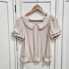 極美品✨Sov. ソブ ダル糸ボウタイシフォンブラウス プリーツ フリル 