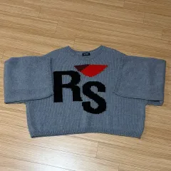 (OS/1) RAF SIMONS ラフ シモンズ クロップド ニット グレーのサムネイル