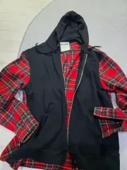 モスキーノ ブラック WHO ジップアップ CHECK シャツ レイヤードのサムネイル