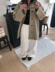ENOF Twill Coat ホワイト ENOF（イナフ）の「twill coat（ステンカラーコート）」 - WEAR