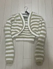 アンゴラ クロップド ノースリーブ カーディガン セット