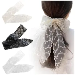 【数量限定】リボン ヘアタイ ヘアタイ 多用途 ヘアアクセサリー レース ネクタイ ヘッドバンド ヘアバンド 飾り小物 チョーカー レースベルト レースヘアバンド 帽子飾り ヘッドスカーフ FASELE スカーフ