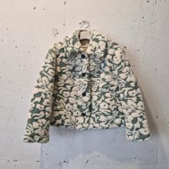 ♪着物リメイク♪ 白紬 手描き模様訪問着 ボレロジャケット 裏付き