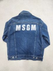 MSGM◇18AWバックロゴ／デニムブルゾン／40／インディゴ - メルカリ