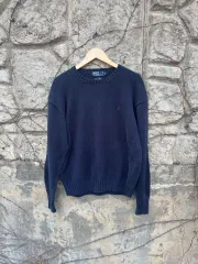 90s ポロ ラルフローレン ヴィンテージ コットン ニット ネイビー xl