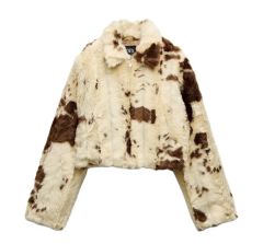 新品未使用】ZARA 完売品！ フェイクファージャケット アニマル柄 牛柄
