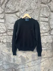90s ポロラルフローレン ヴィンテージ コットン ニット ブラック m
