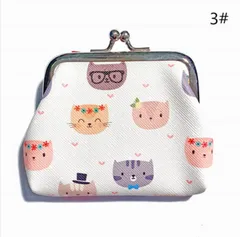 がま口 小銭入れ コインケース ミニ財布 猫柄   3#