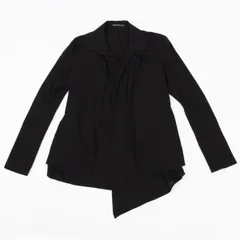 ヨウジヤマモト ファムYohji Yamamoto FEMME ウールレイヤードデザインボタンレスジャケット 黒1のサムネイル