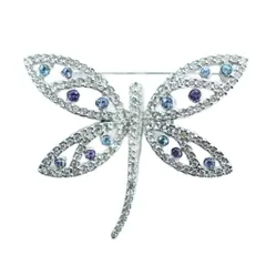スワロフスキー SWAROVSKI ピンブローチ アクセサリー クリスタル ラインストーン ロゴ トンボ シルバー色 ■GY18 /MQ
