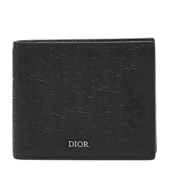 ディオール ロゴ 二つ折り財布 ブラック レザー メンズ Dior【1-0264577】
