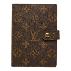 ルイ ヴィトン モノグラム アジェンダPM 手帳カバー R20005 ブラウン PVC レザー レディース LOUIS VUITTON【1-0264612】