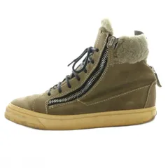 ジュゼッペザノッティデザイン GIUSEPPE ZANOTTI DESIGN ハイカットスニーカー スエード ボア 40 オリーブ /SS ■OS ■GY03