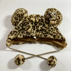 ★ Disney ディズニー ミニーマウス ファンキャップ 帽子 ヒョウ柄 ブラウン  Disney RESORT 58cm 廃盤品 現状品
