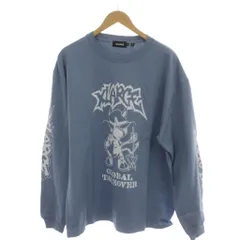 エクストララージ X-LARGE Tシャツ XL 水色 ライトブルー クルーネック 長袖 グラフィックプリント /AG ■OS ■SH
