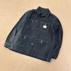 新品 日本製 Livin America 刺繍ロゴ カバーオール ストライプ M 