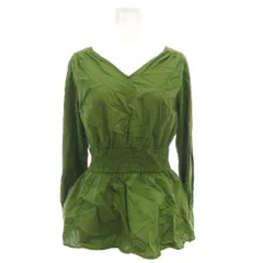 N.Natural Beauty Basic N.ナチュラルビューティーベーシック チュニック ブラウス M グリーン系 緑系 Vネック 長袖 シャーリングウエスト ECF001 /SC ■ECF001のサムネイル