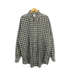 ブルックスブラザーズ BROOKS BROTHERS Est.1818 長袖シャツ ボタンダウン チェック 総柄 XL 緑 グリーン /AH7 ■GY61