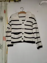 クロップド ニット カーディガン F